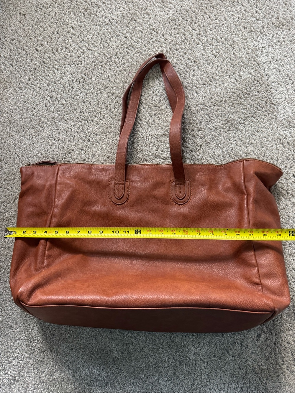 Universal Thread Cognac Brown Leather Travel Tote
